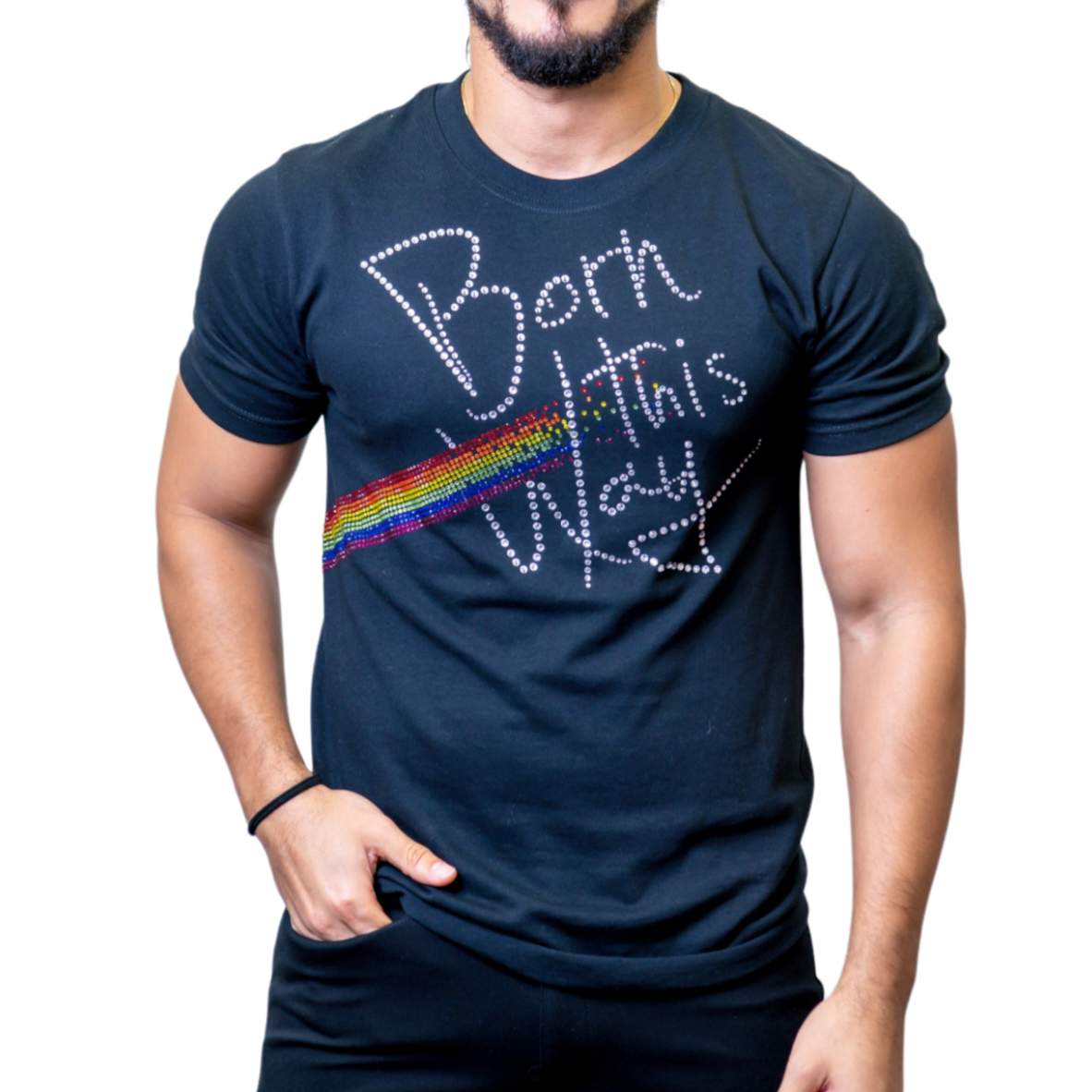 BORN THIS WAY CRYSTAL T-SHIRT