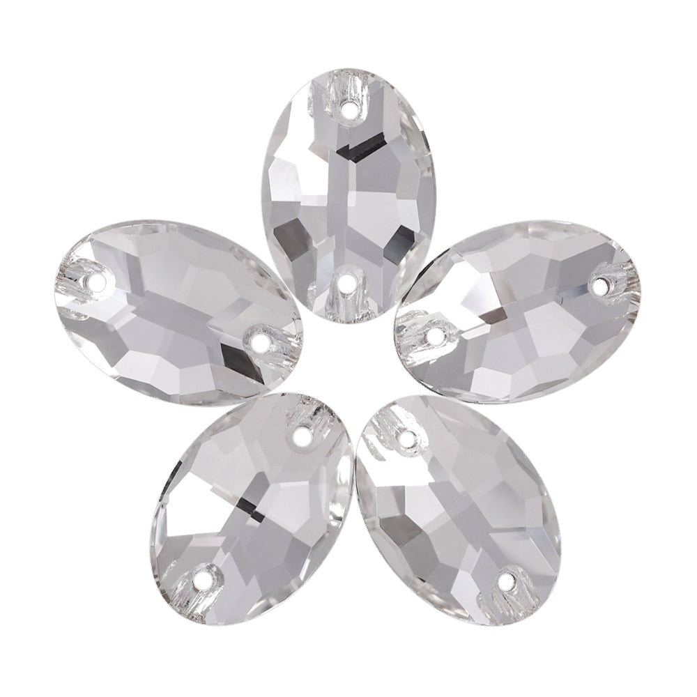 Crystal Clear Oval Sew On Glass Rhinestone