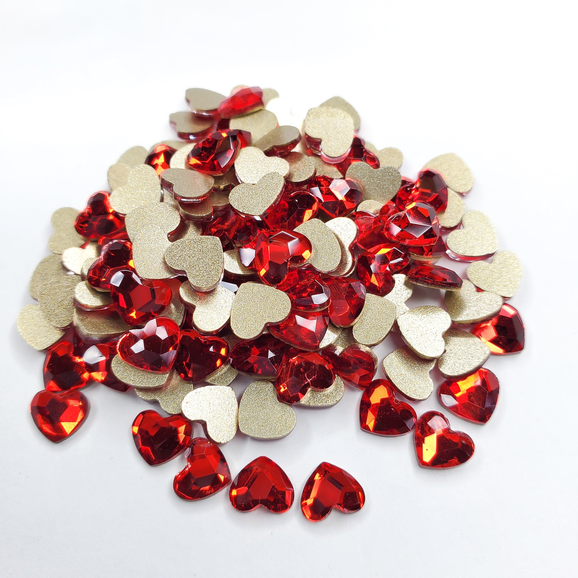 Heart Shape Siam 5mm - Flat back