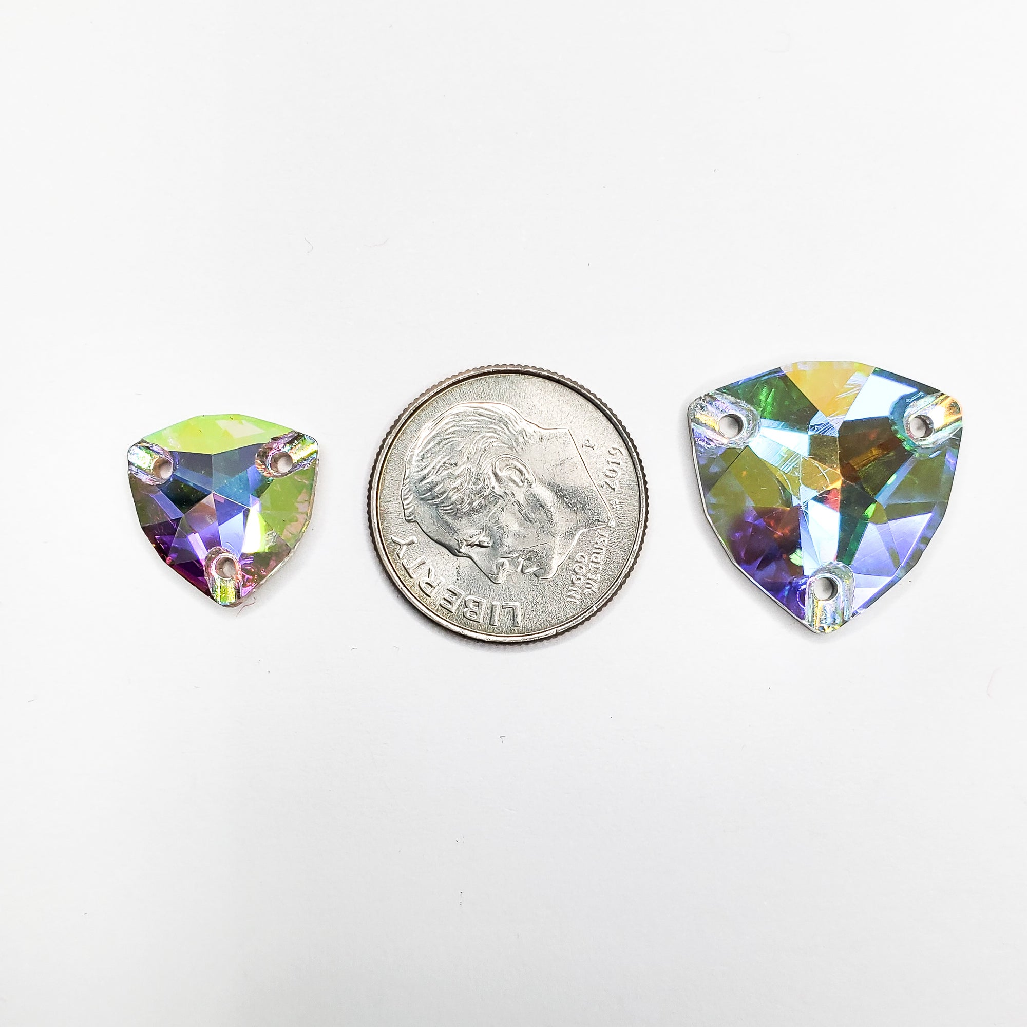 clear TRILLIANT Sew On Glass Rhinestone AB