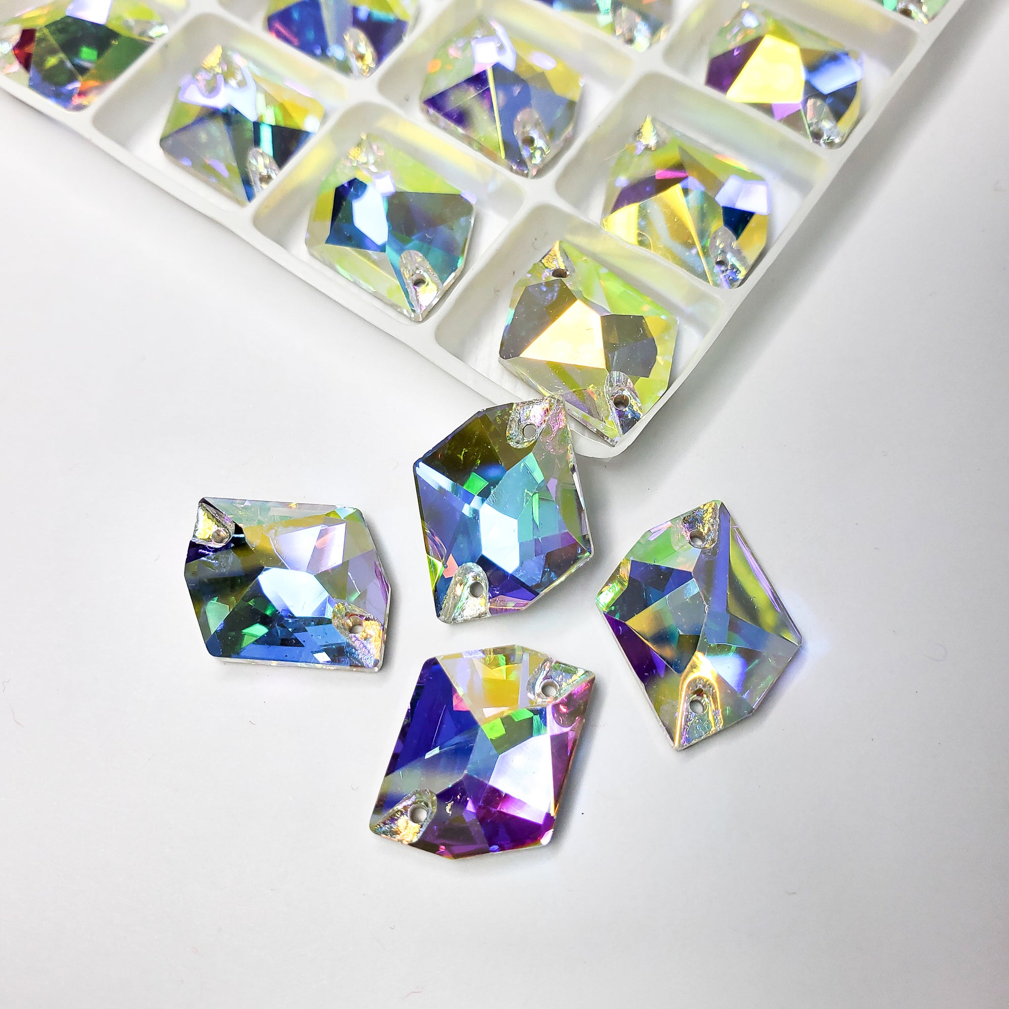 AB- Cosmic Sew On Glass Rhinestone