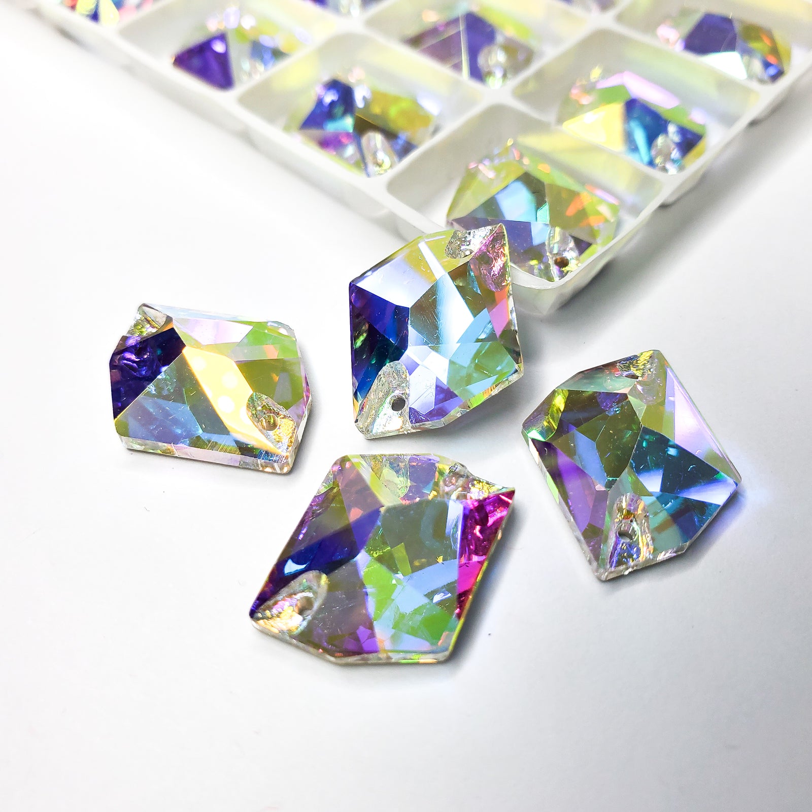 AB- Cosmic Sew On Glass Rhinestone