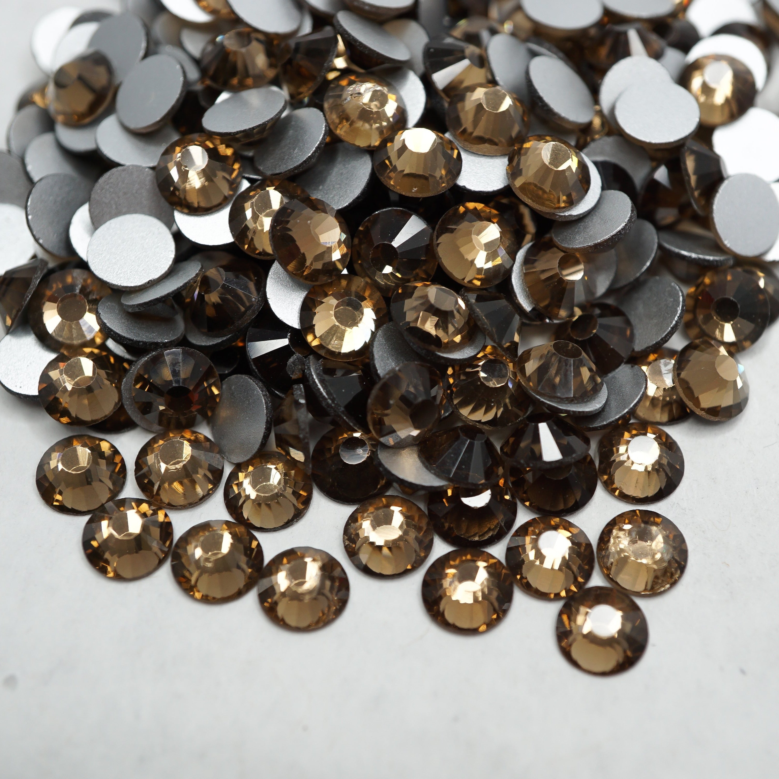 Smoked Topaz Glass HotFix Rhinestones In Bulk