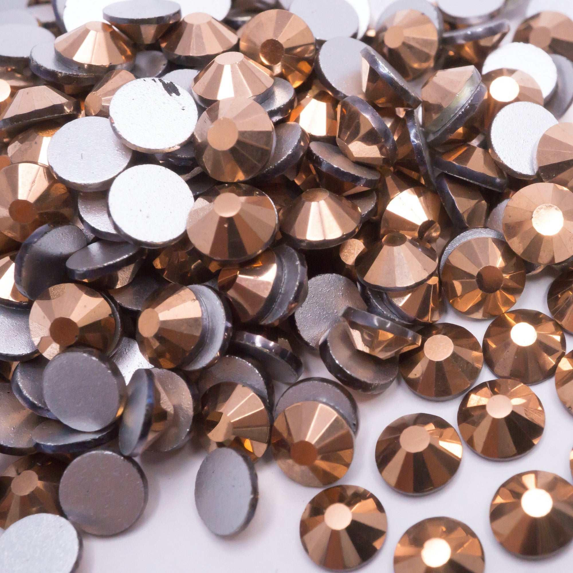 Rose Gold Rhinestones - HQ glass flatback #064