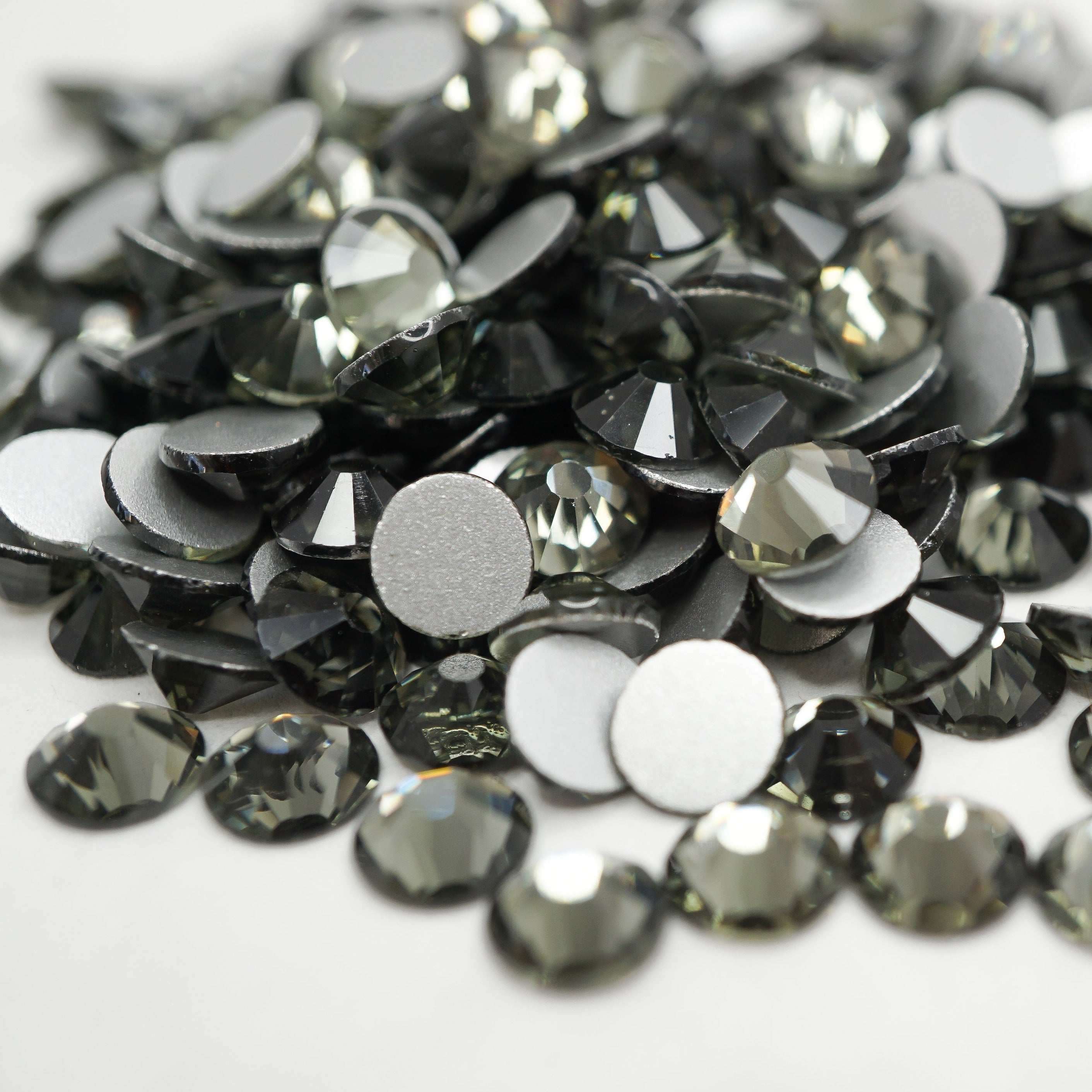 Black Diamond Glass FlatBack Rhinestones In Bulk