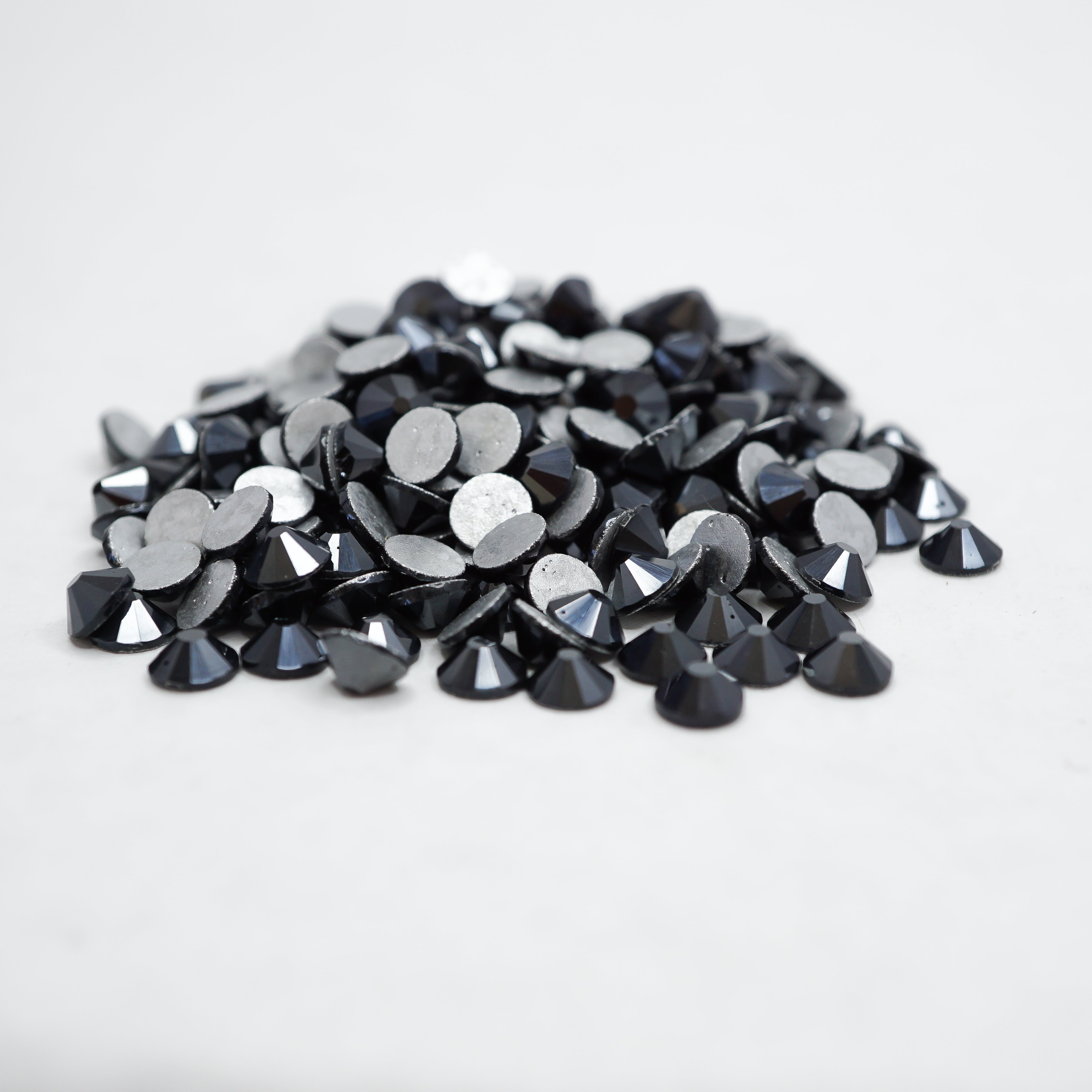 Jet Black Glass Stone Crystals Rhinestones
