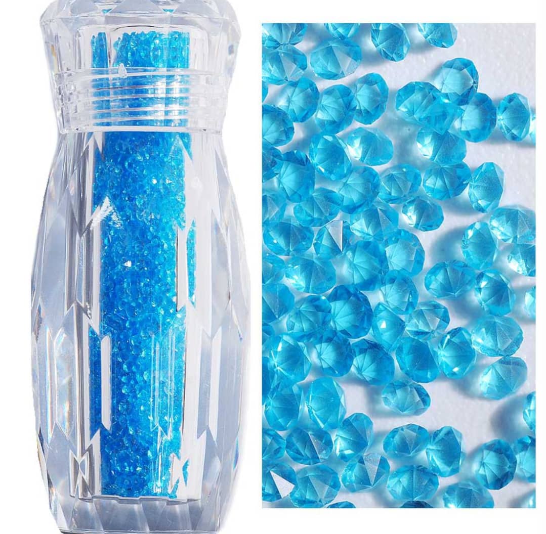 Aquamarine - Crystal Pixie - nails art 3D