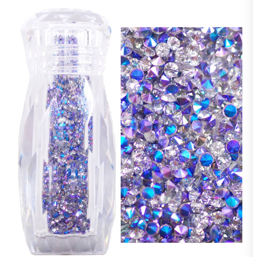 Rainbow Blue - Crystal Pixie - nails art 3D