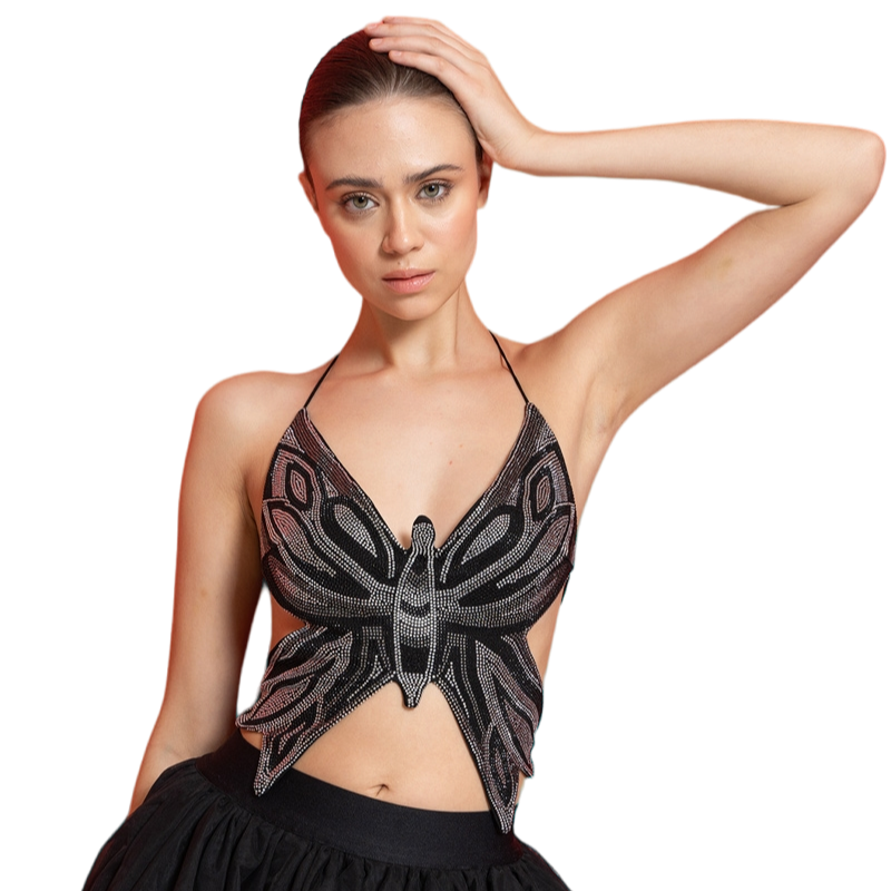 Black Butterfly Top