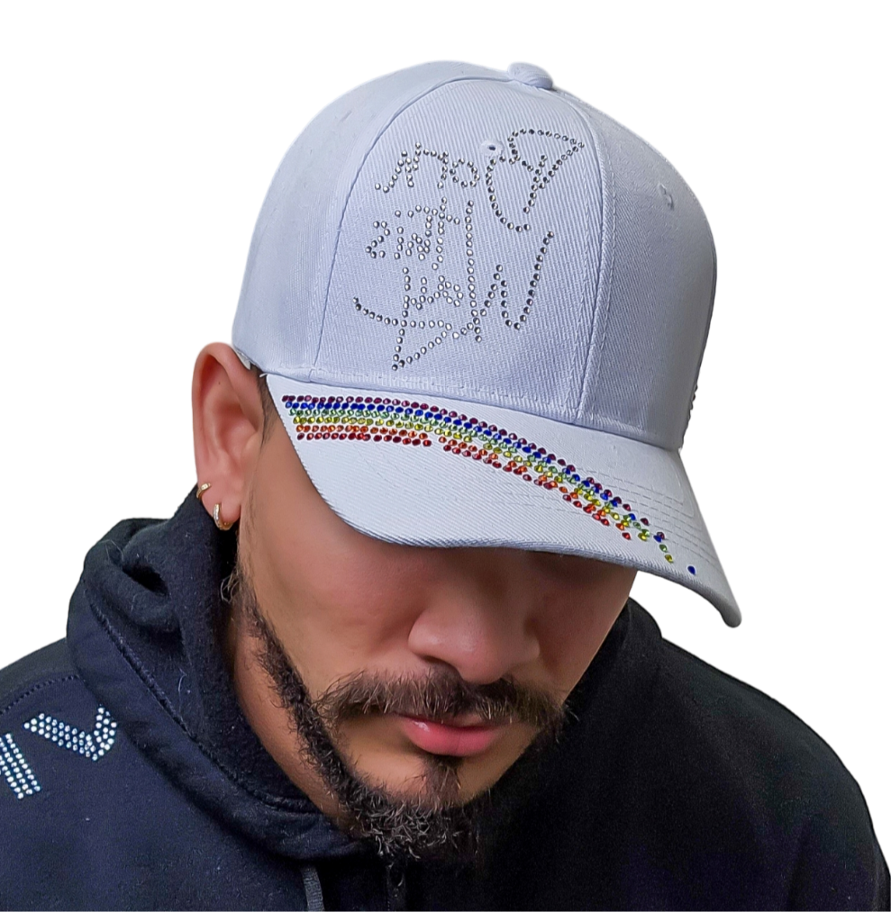 WHITE VCH CRYSTAL HAT