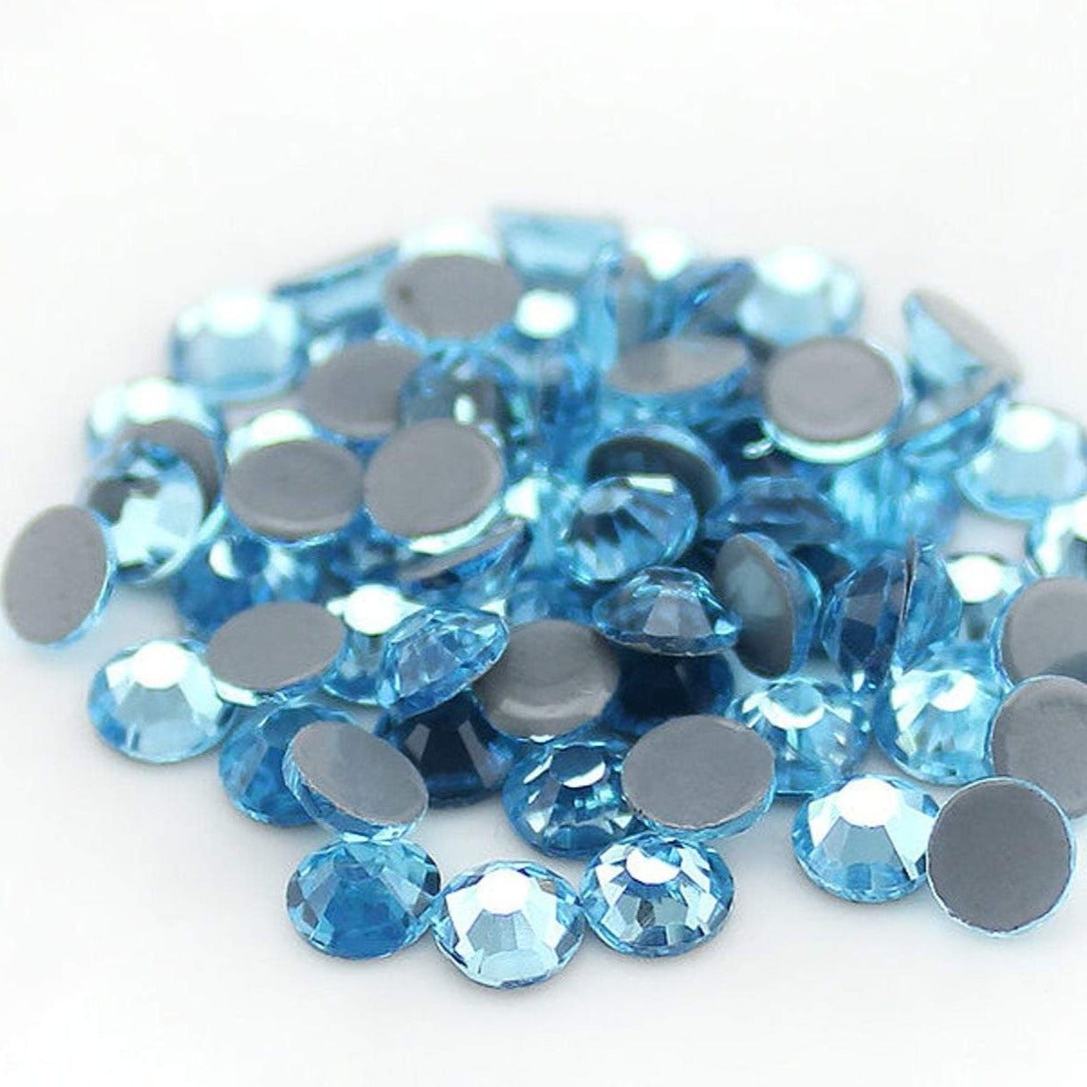 Aquamarine HQ glass Rhinestones Hot fix #009