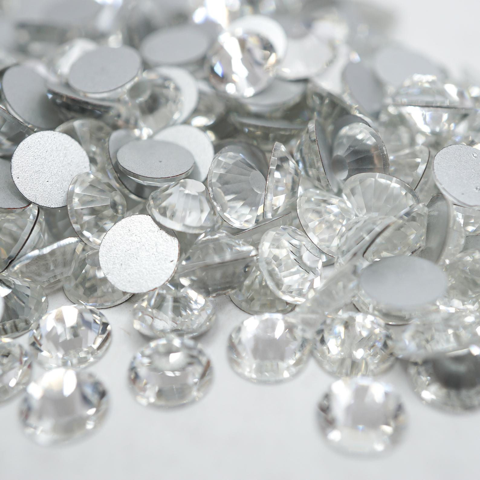 Multi-Size Crystal clear Rhinestones - GLASS- flat back