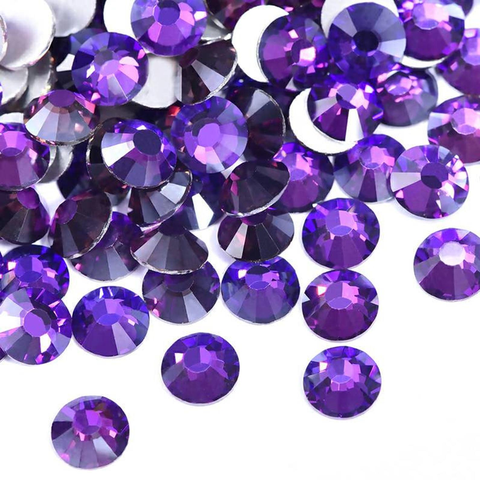 Purple Velvet Hotfix European Rhinestones – 10ss (2.8mm) – 1g – Flat Back Crystal