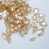 transparent champagne- 100 Mix shapes - Nail art- Rhinestones - GLASS- flat back
