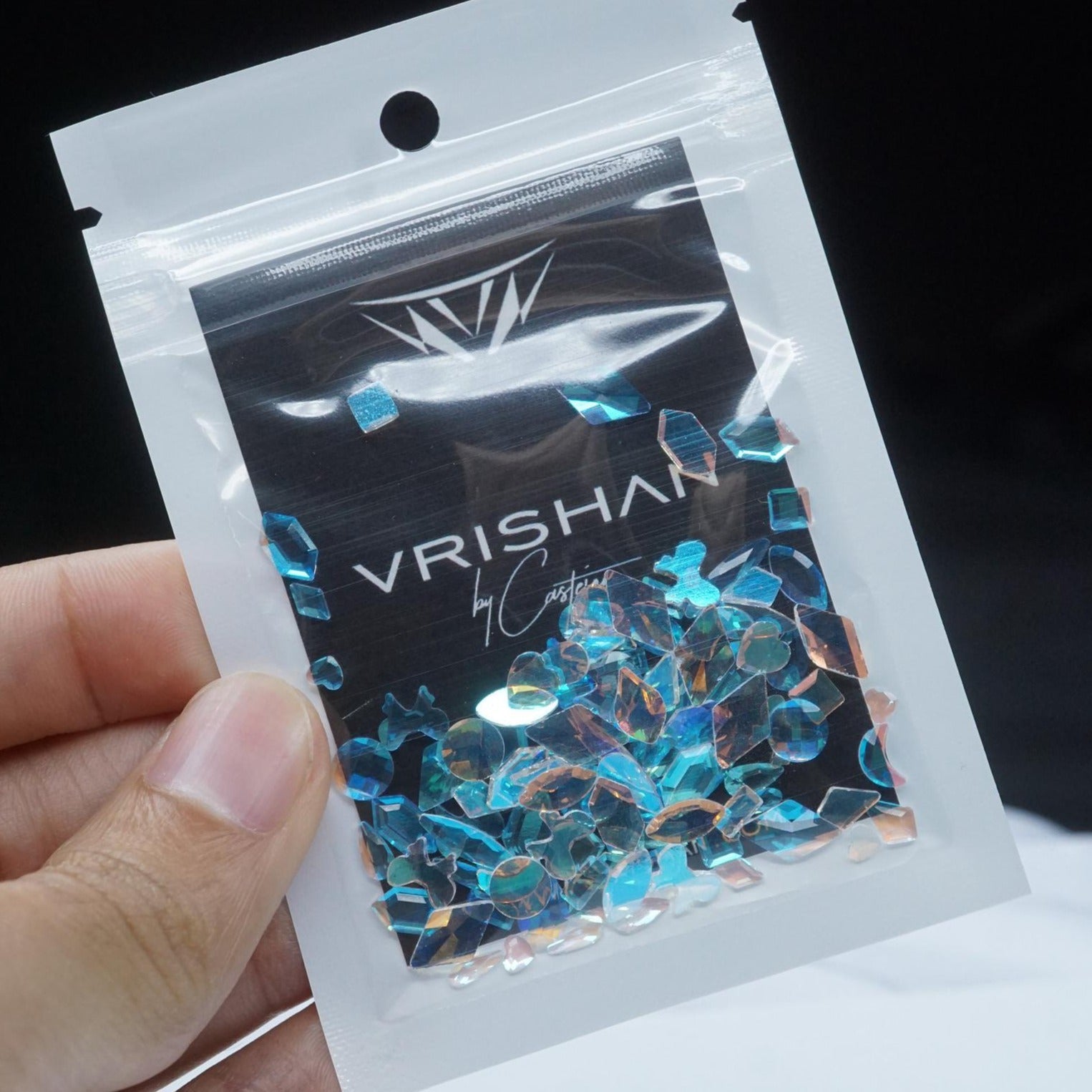 Transparente- 100 Mix shapes - Nail art- Rhinestones - GLASS- flat back