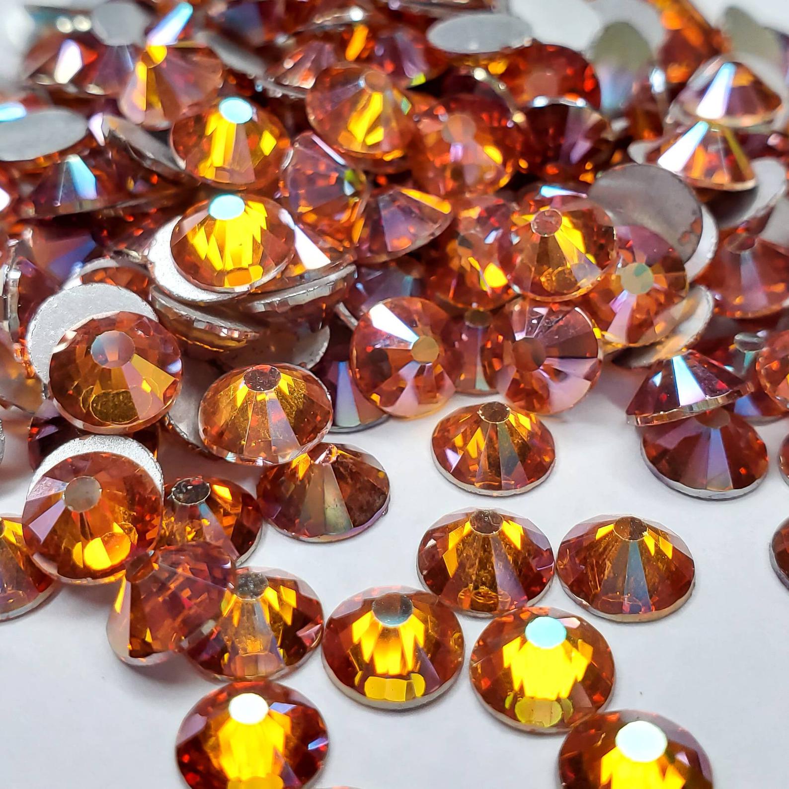 Amber Rhinestones - HQ glass Flat back #094