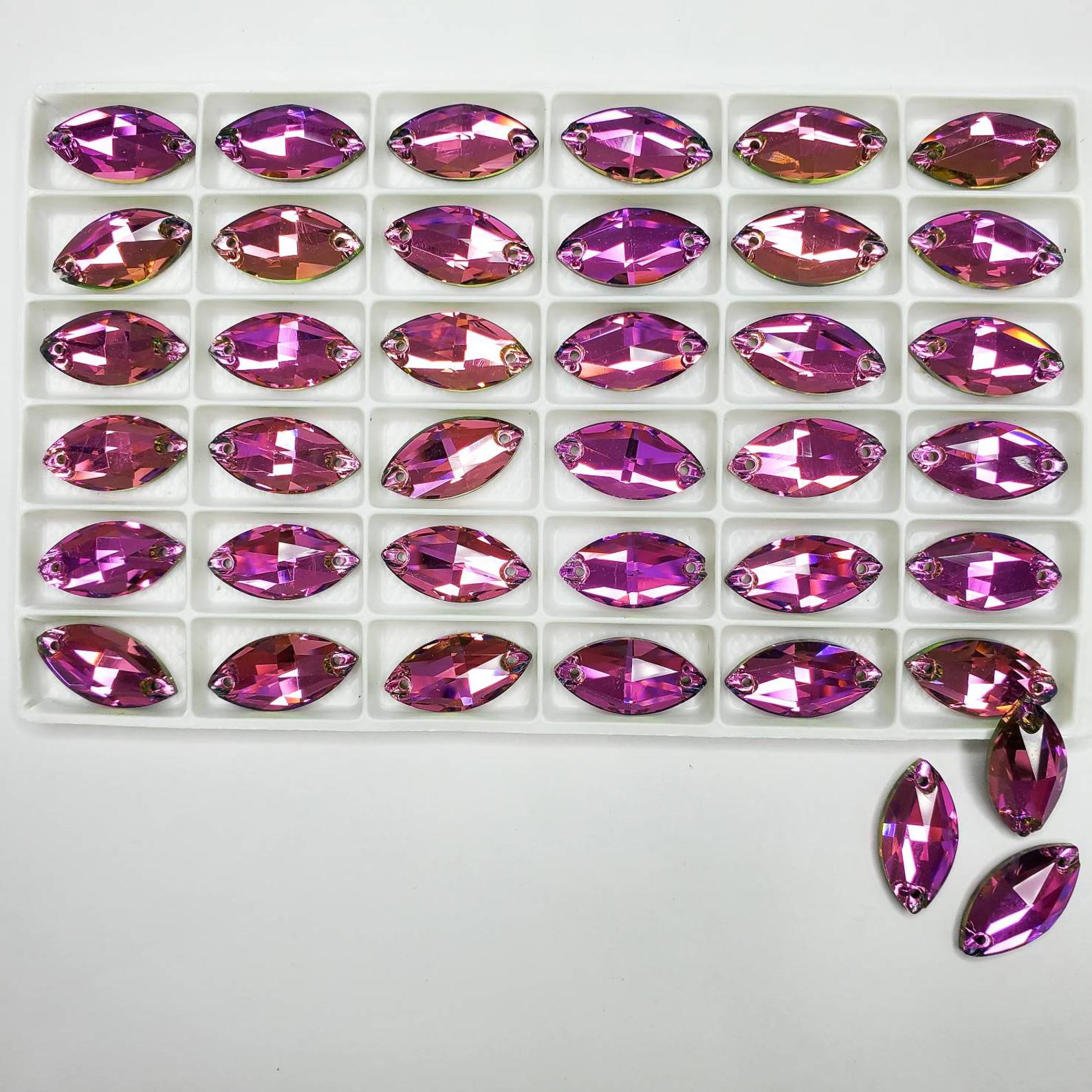 Vitrail Rose NAVETTE high quality sewing crystal