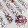 Multi-Size Light Rose Rhinestones - GLASS- flat back #032