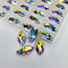 AB NAVETTE Sew On Glass Rhinestone AB