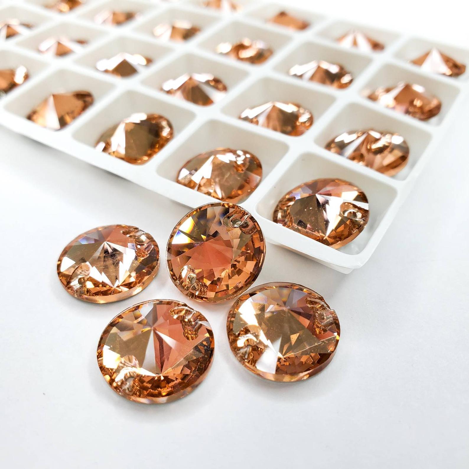 Light Peach - RIVOLI Sew On Glass Rhinestone
