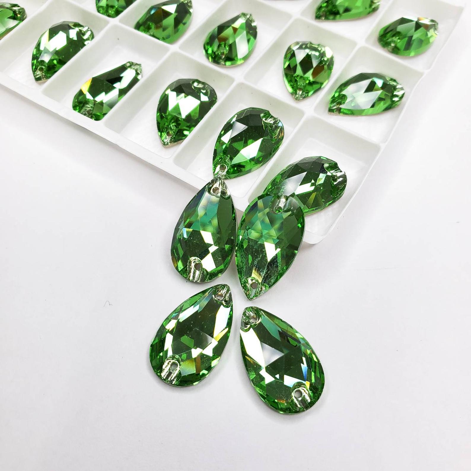 Peridot - DROP Sew On Glass Rhinestone
