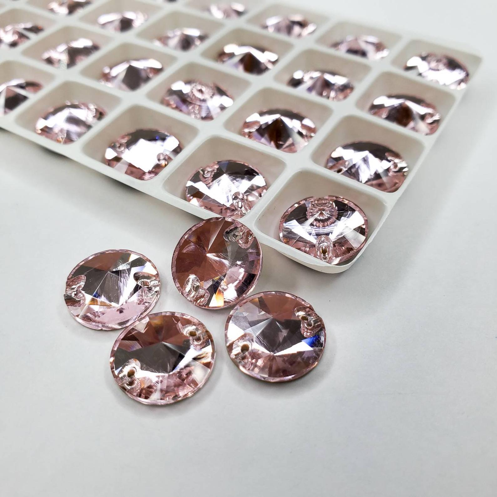 Light Rose - RIVOLI Sew On Glass Rhinestone