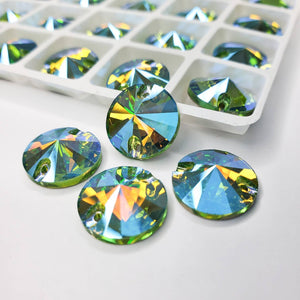 Peridot Color 12mm Flatback Round Rivoli Glass Sew on Glass Stones for  Women Wedding Accessories - China Sew on Rhinestones and Crystal Ab  Rhinestone price