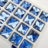 LT. SAPPHIRE - SQUARE High Quality Glass Sew-on Rhinestones