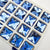 LT. SAPPHIRE - SQUARE High Quality Glass Sew-on Rhinestones