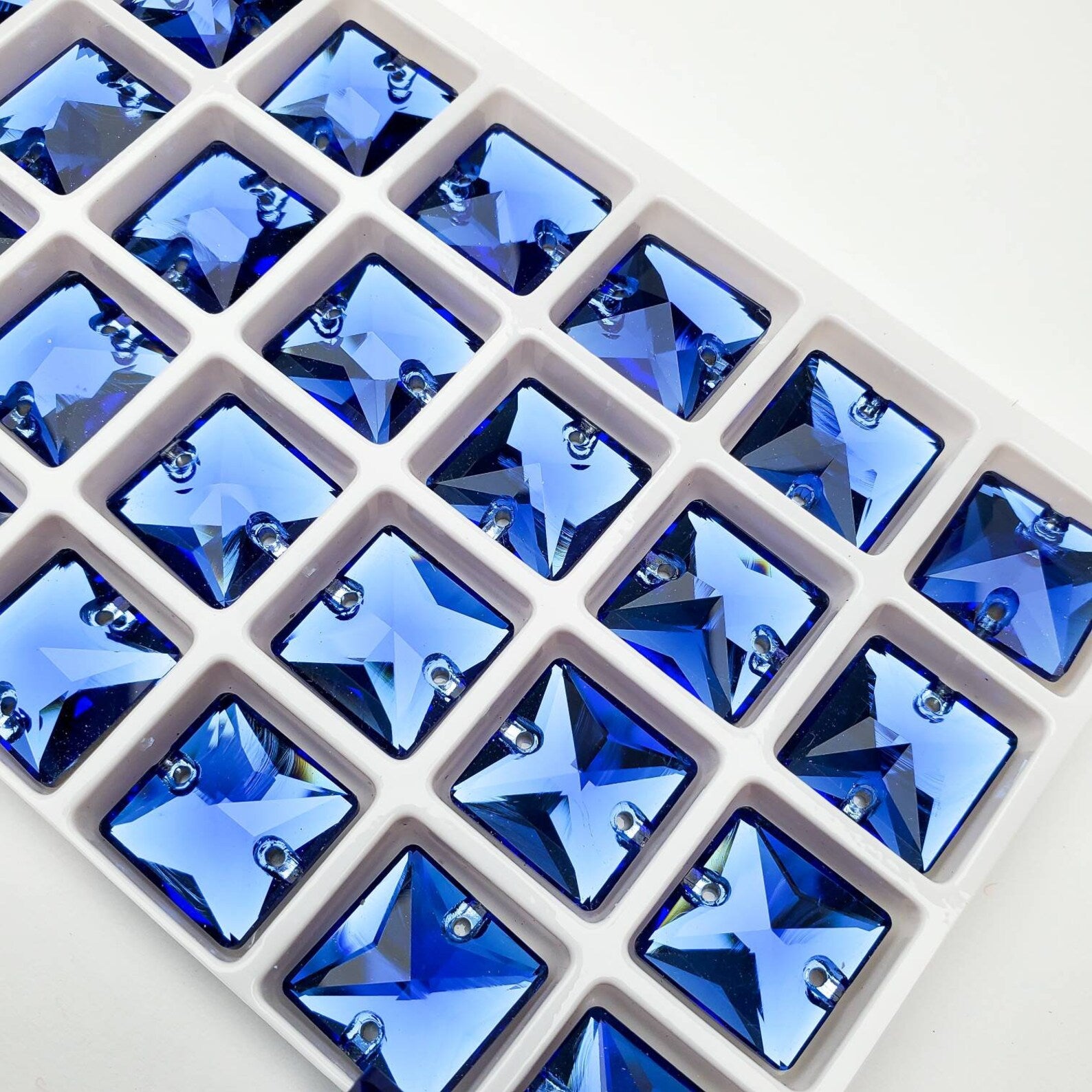 SAPPHIRE - SQUARE High Quality Glass Sew-on Rhinestones