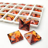 TANGERINE - SQUARE High Quality Glass Sew-on Rhinestones