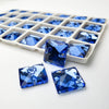 LT. SAPPHIRE - SQUARE High Quality Glass Sew-on Rhinestones