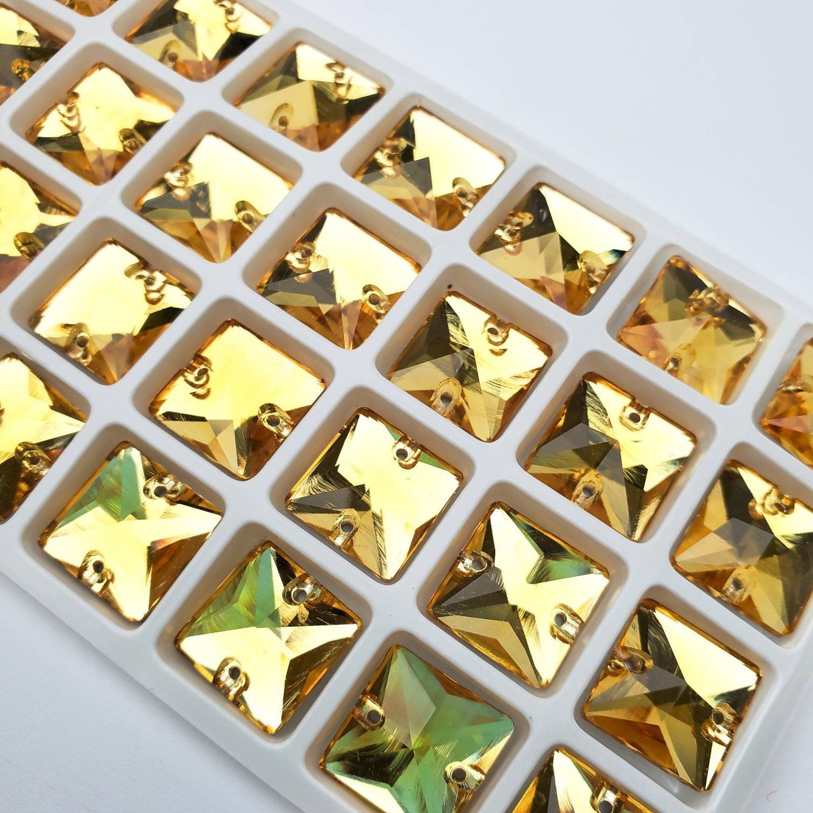 TOPAZ - SQUARE High Quality Glass Sew-on Rhinestones