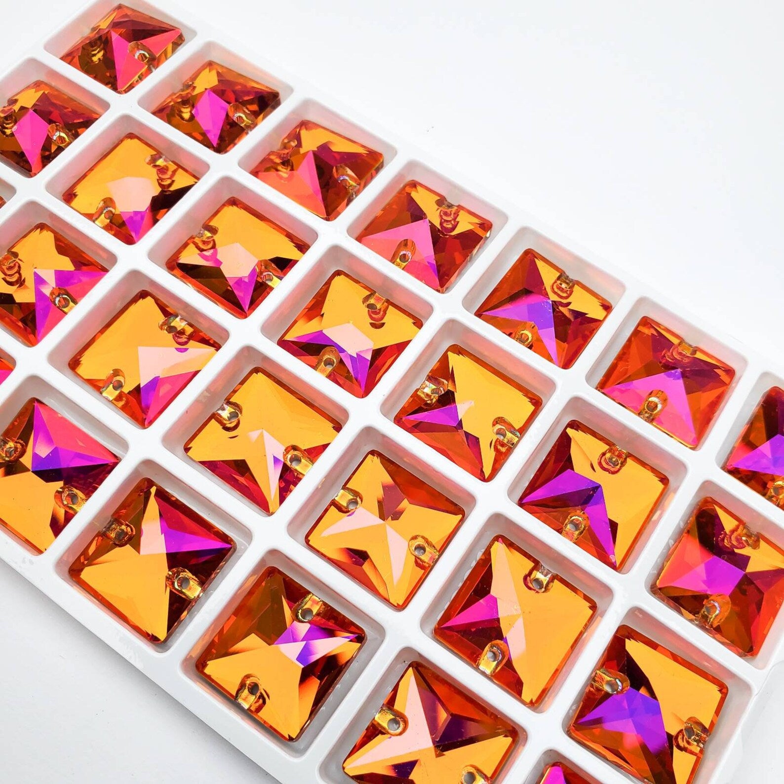 ASTRAL PINK - SQUARE High Quality Glass Sew-on Rhinestones