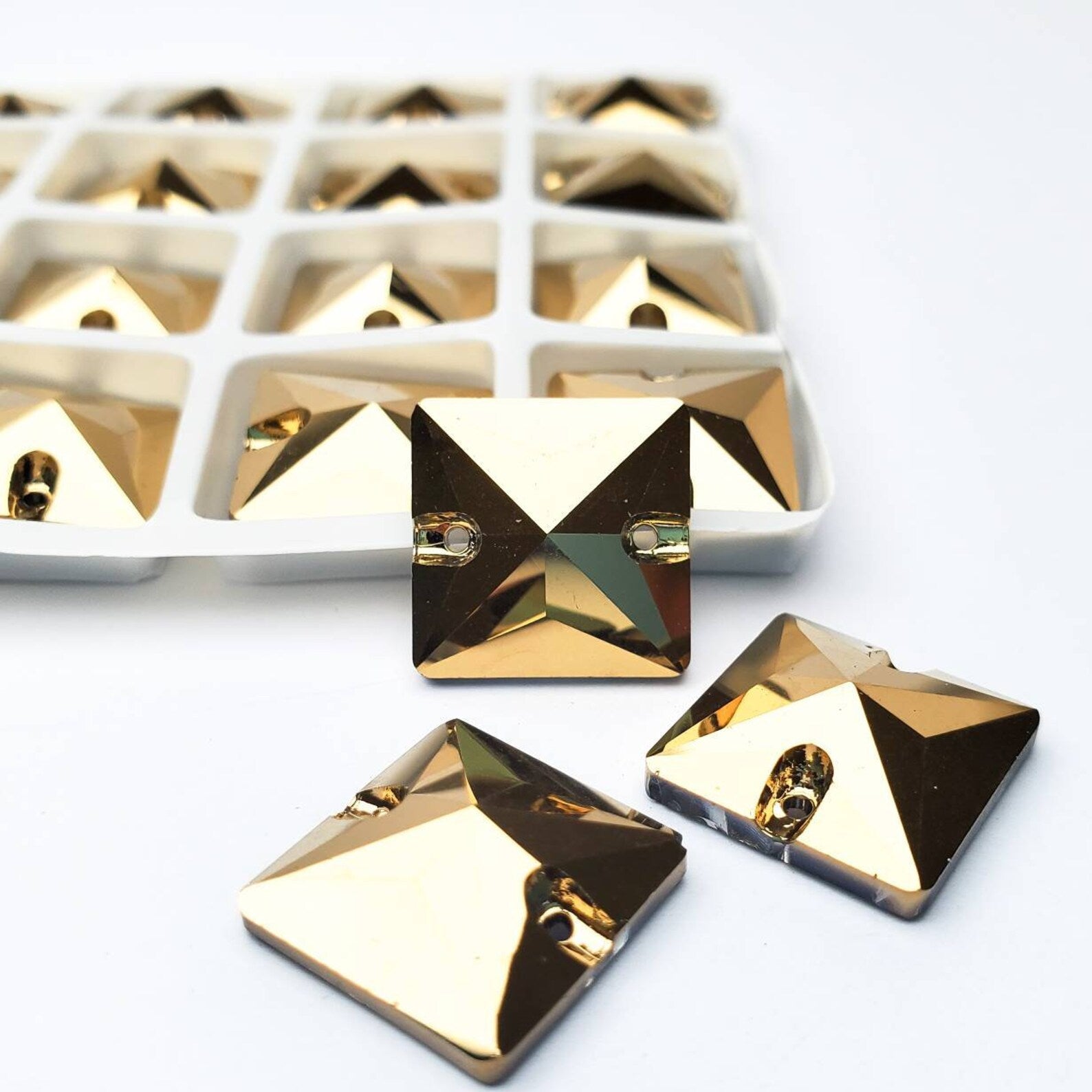 DORADO - SQUARE High Quality Glass Sew-on Rhinestones