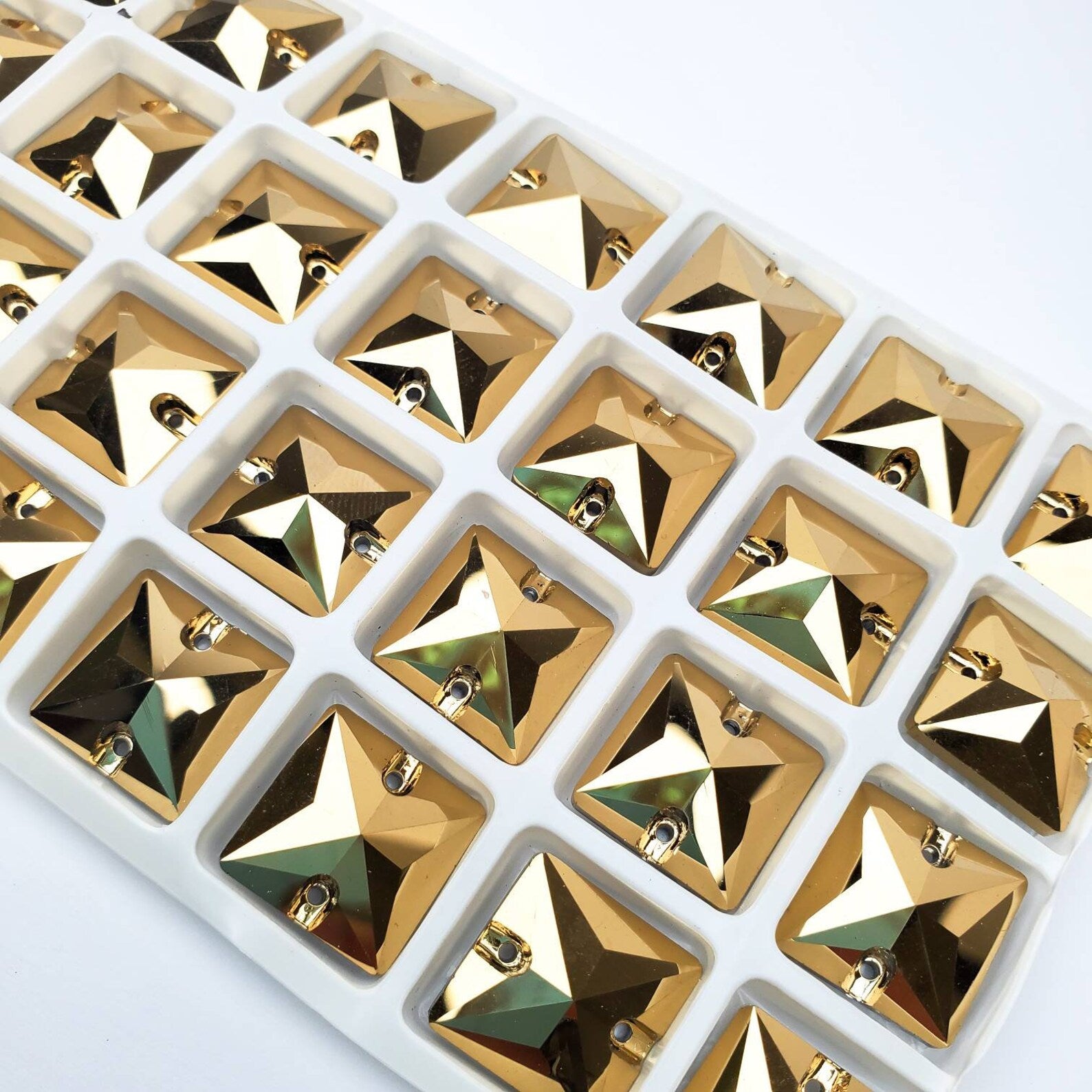 DORADO - SQUARE High Quality Glass Sew-on Rhinestones