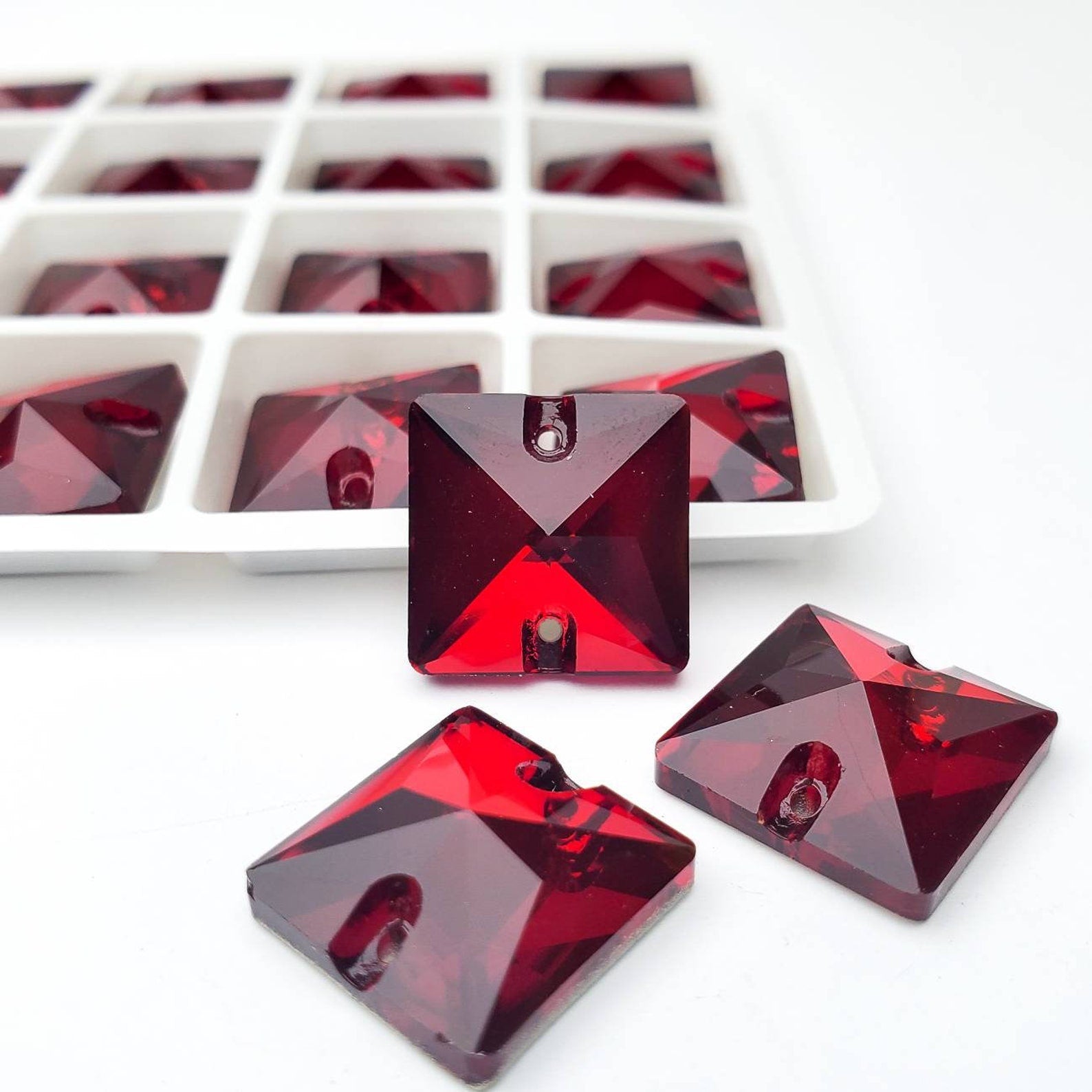 SIAM- SQUARE High Quality Glass Sew-on Rhinestones