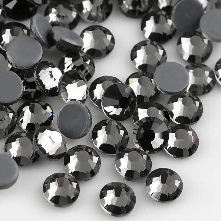 Black Diamond Glass FlatBack Rhinestones In Bulk
