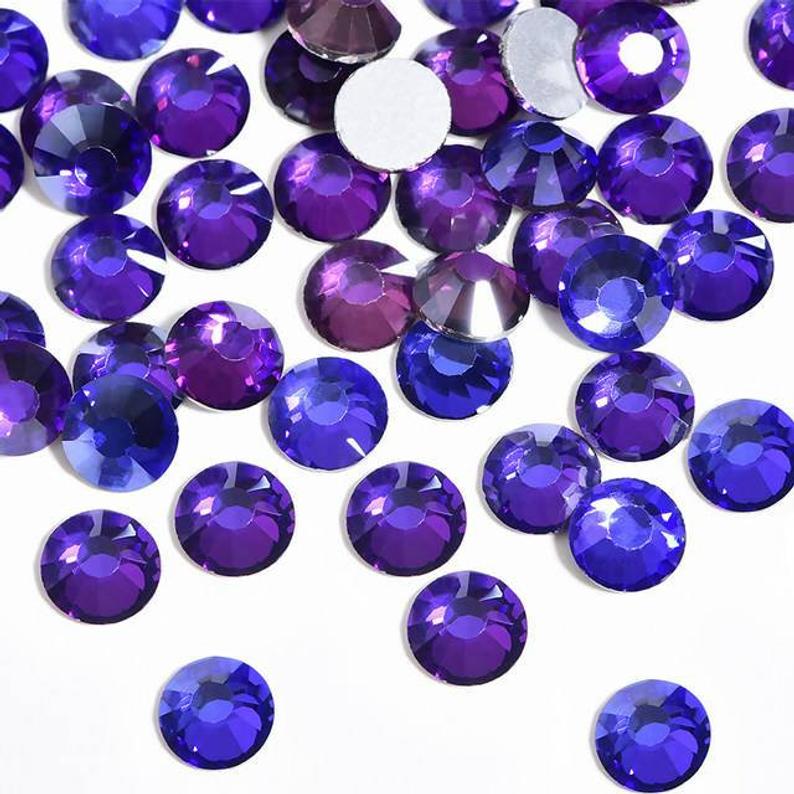 Purple Velvet Rhinestones - HQ glass Flat back #087