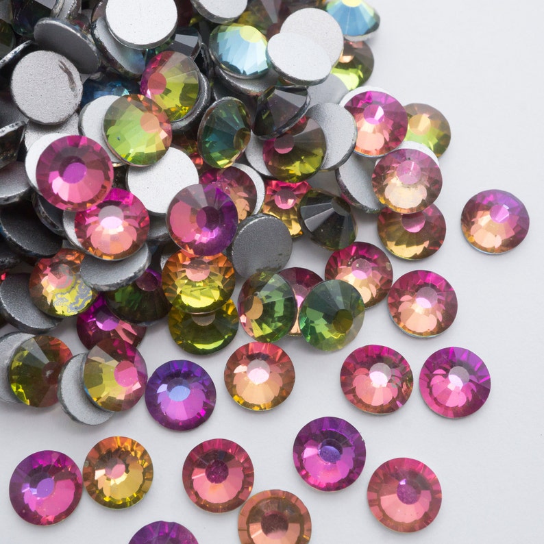 Multi-Size Rainbow Rhinestones - GLASS- flat back #060