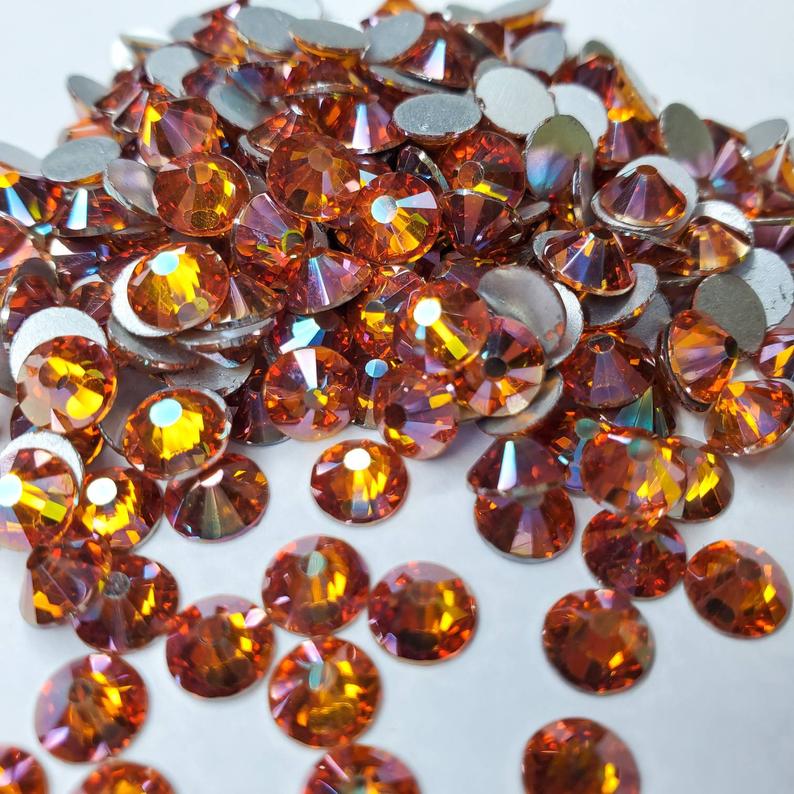 Amber Rhinestones - HQ glass Flat back #094