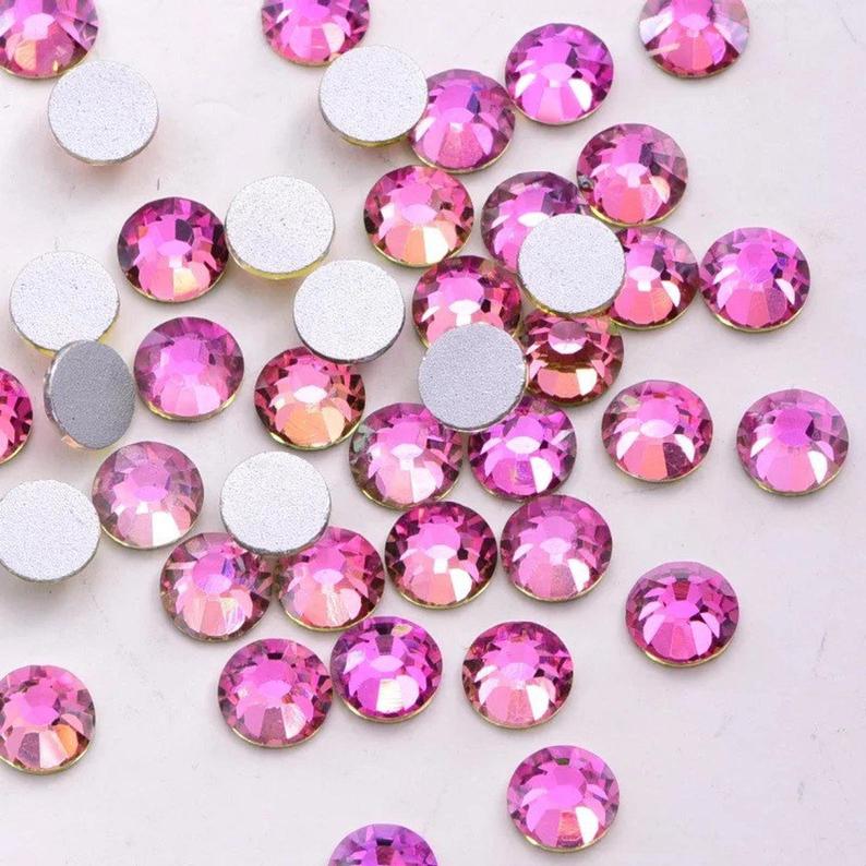 Fuchsia HQ glass Rhinestones flatback #034 - VRISHAN