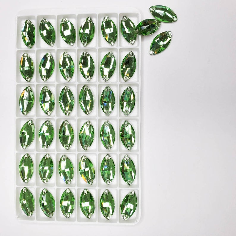 Peridot NAVETTE high quality sewing crystal
