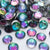 Multi-Size Green flame Rhinestones - GLASS- flat back #057