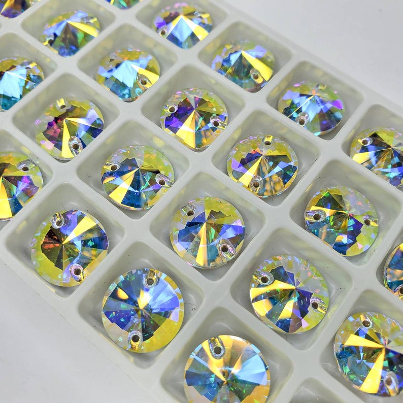 AB - RIVOLI Sew On Glass Rhinestone