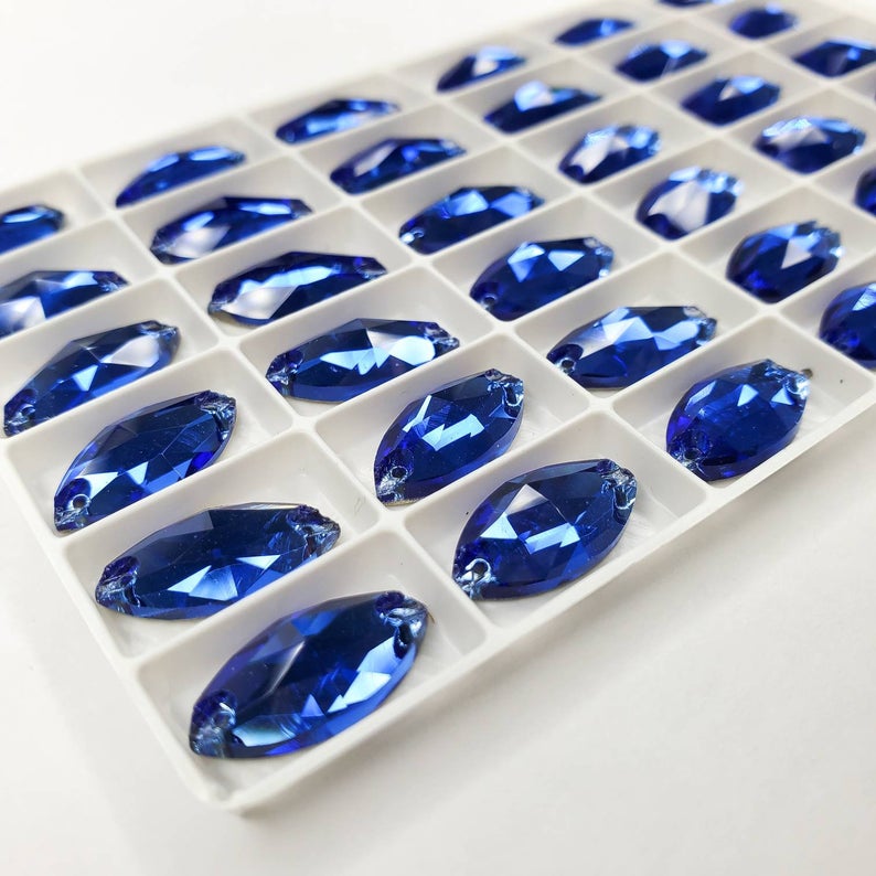 Sapphire NAVETTE high quality sewing crystal