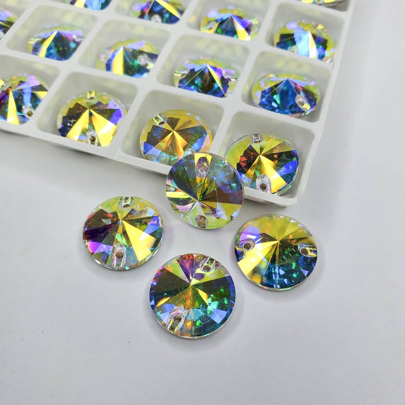 AB - RIVOLI Sew On Glass Rhinestone