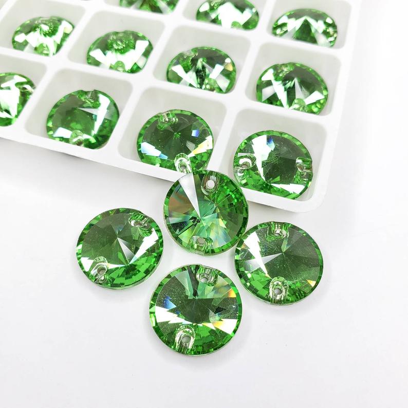 Peridot - RIVOLI Sew On Glass Rhinestone