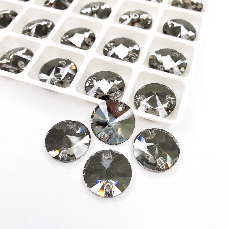Black diamond - RIVOLI Sew On Glass Rhinestone