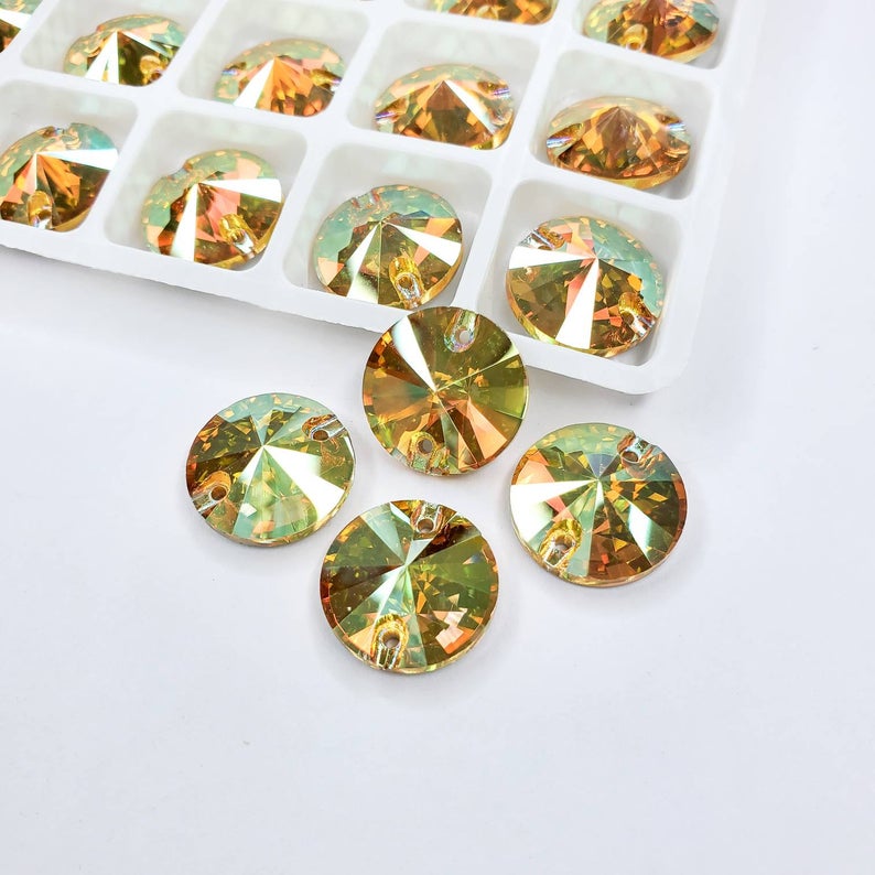 Crystal Sun - RIVOLI Sew On Glass Rhinestone